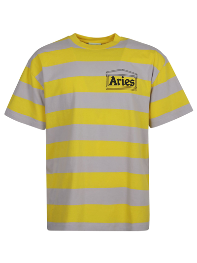 Shop Aries Stripe T-shirt In Lilac/orange