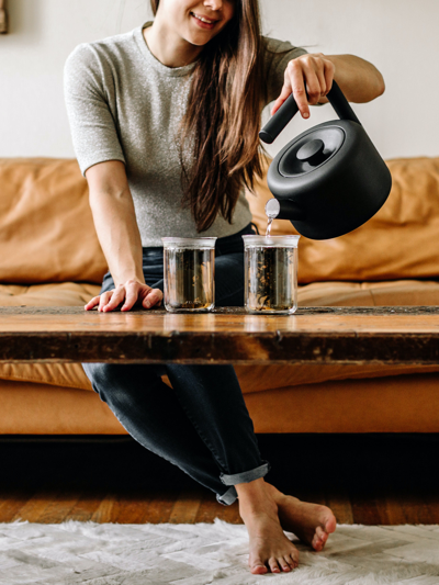 Shop Fellow Clyde Stovetop Tea Kettle In Matte Black