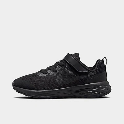 Shop Nike Little Kids' Revolution 6 Running Shoes In Black/dark Smoke Grey/black