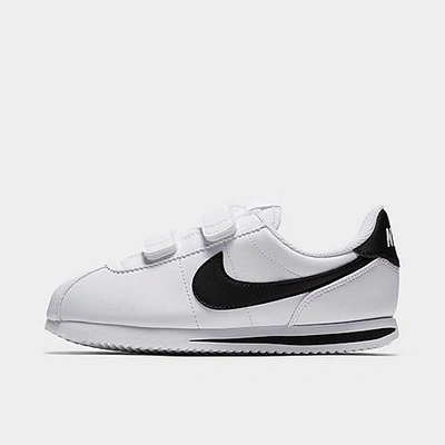Shop Nike Boys' Little Kids' Cortez Basic Sl Casual Shoes In White/black