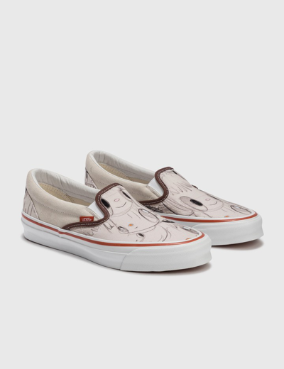 Shop Vans X Javier Calleja Og Classic Slip-on Lx In Turtledove/true White