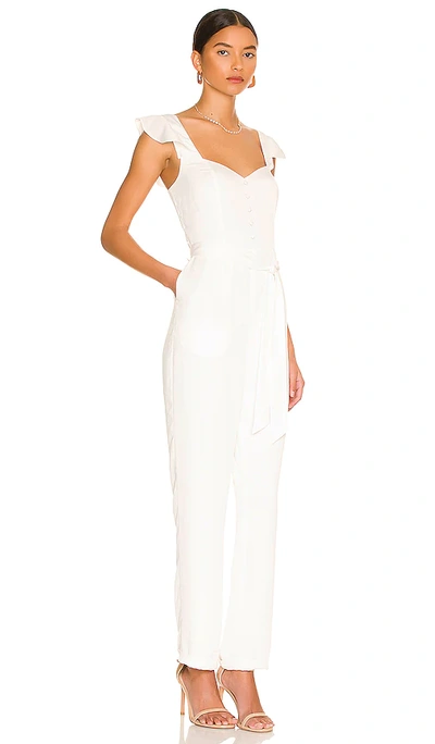 Shop More To Come Gloria Flutter Jumpsuit In White