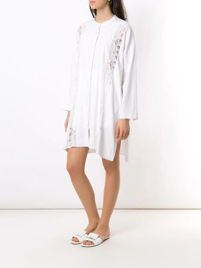 Shop Martha Medeiros Linen Antonia Beach Mini Dress In White