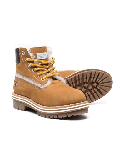 Philipp Plein The Hunter Lace-up Leather Boots In Neutrals