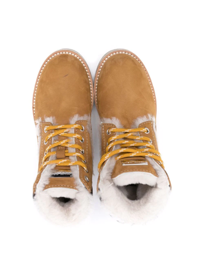 Philipp Plein The Hunter Lace-up Leather Boots In Neutrals