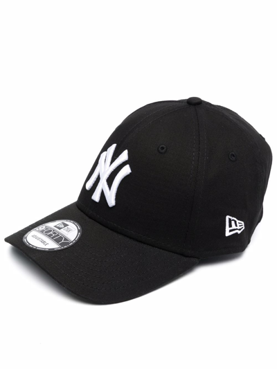 New Era Mens Blk Whi 9forty New York Yankees Brand-embroidered Cotton-canvas Baseball Cap In Black