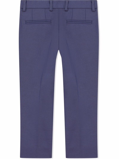 Shop Dolce & Gabbana Tailored Wool-blend Trousers In Blue