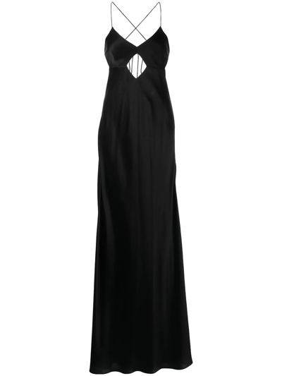 Shop Michelle Mason Cut-out Detail Gown In Black
