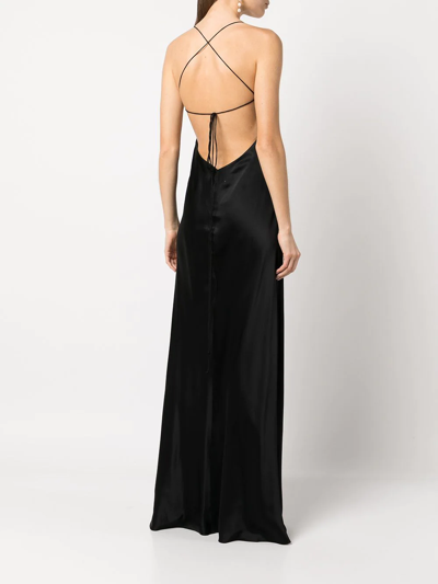 Shop Michelle Mason Cut-out Detail Gown In Black