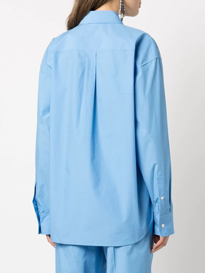Shop Alexander Wang Oversize Button-up Shirt In Blue