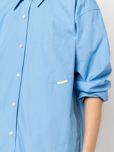 Shop Alexander Wang Oversize Button-up Shirt In Blue