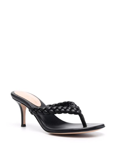 Shop Gianvito Rossi Tropea 70mm Braided Sandals In Black