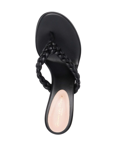 Shop Gianvito Rossi Tropea 70mm Braided Sandals In Black