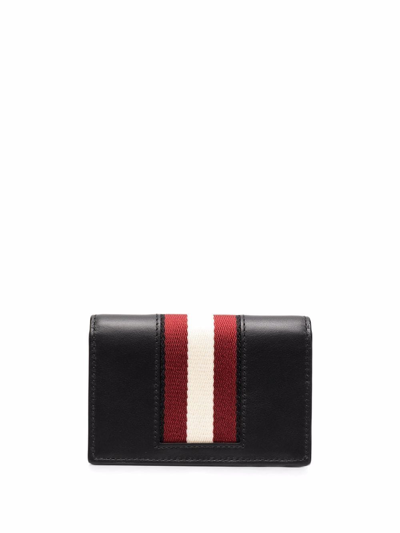 Shop Bally Balee Striped-band Bi-fold Wallet In Black