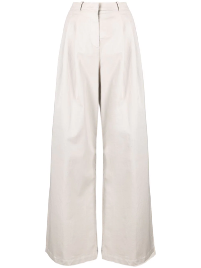 Shop Fabiana Filippi Wide-leg Tailored Trousers In Neutrals