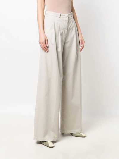 Shop Fabiana Filippi Wide-leg Tailored Trousers In Neutrals