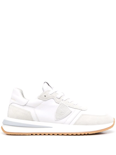 Shop Philippe Model Paris Tropez Panelled Low-top Sneakers In White