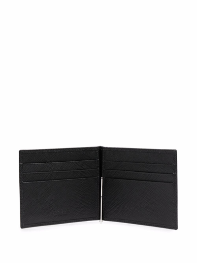 Prada Saffiano Leather Bi-fold Wallet In Black