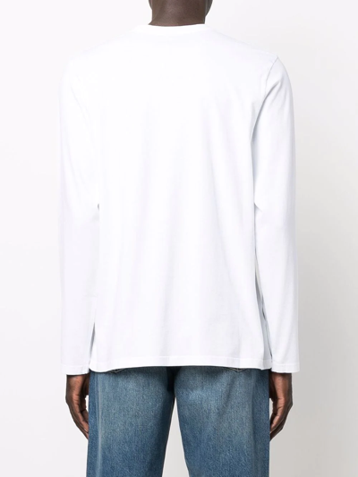 Shop Martine Rose Logo-print Long-sleeve T-shirt In White