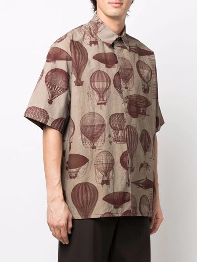 Shop Uma Wang Graphic-print Short-sleeved Shirt In Grey