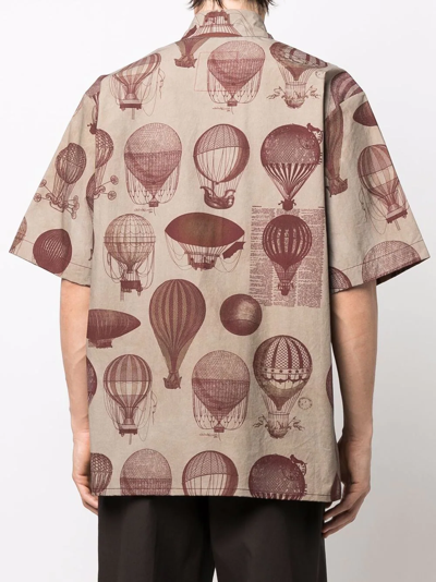 Shop Uma Wang Graphic-print Short-sleeved Shirt In Grey