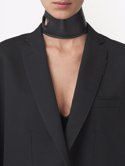 Shop Burberry Cape-sleeve Oversized Wool Blazer In Black
