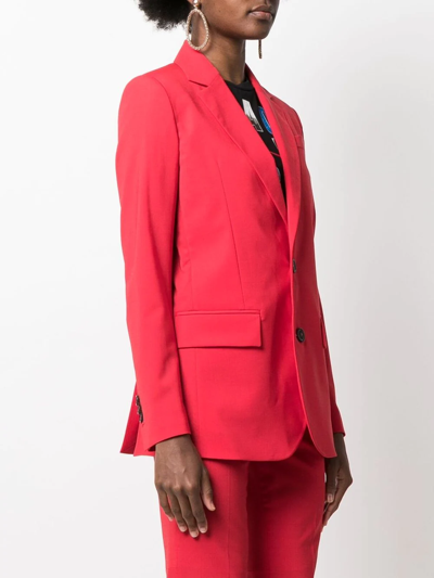 Dsquared2 Notched-lapel Single-breasted Blazer In Red