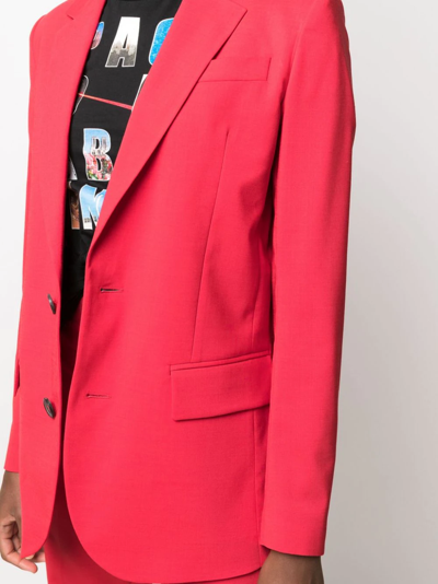 Dsquared2 Notched-lapel Single-breasted Blazer In Red