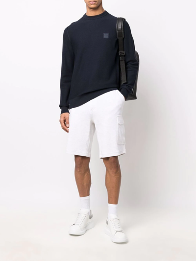 Shop Hugo Boss Logo-patch Jumper In Blue