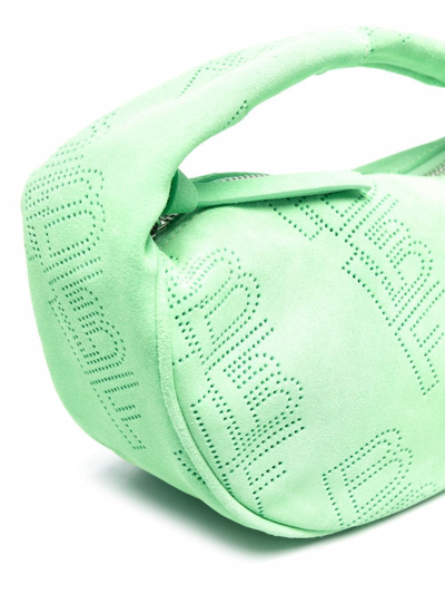 Shop By Far Baby Cush Perforated Mini Bag In Green
