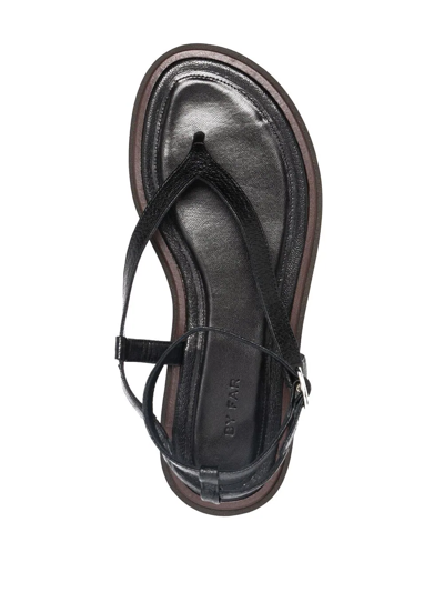 By Far Cece Textured-leather Sandals In Black