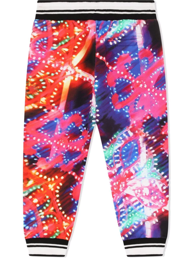 Dolce & Gabbana Jersey Jogging Pants With Illumination Print In Red