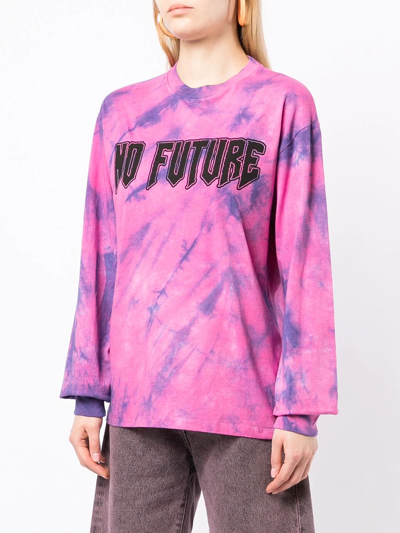 Shop Aries No Future Tie-dye Longsleeved Top In Pink