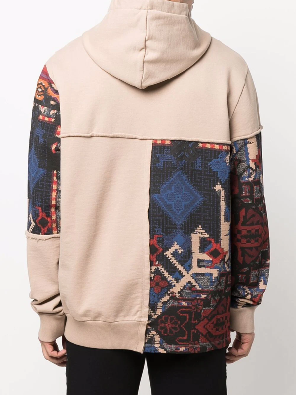 Balmain logo-patchwork hoodie - Green