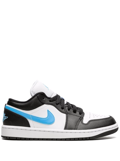 Shop Jordan Air  1 Low "black/university Blue" Sneakers