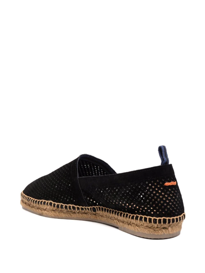 Castaã±er Perforated Leather Espadrilles In Black