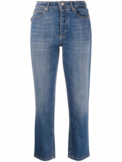 Shop Zadig & Voltaire Cropped Slim-fit Jeans In Blue