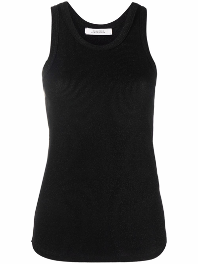 Shop Dorothee Schumacher Ribbed-knit Tank Top In Black