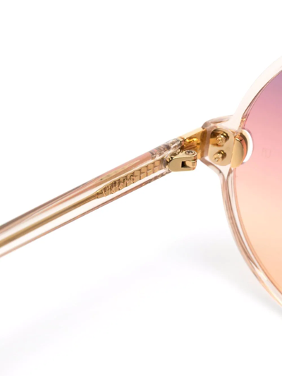 Linda Farrow Gradient Round-frame Sunglasses In Neutrals