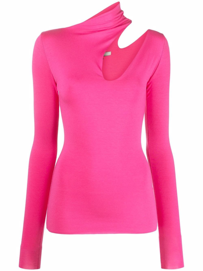 Shop Manurí Bambina Cut-out Detail Blouse In Pink