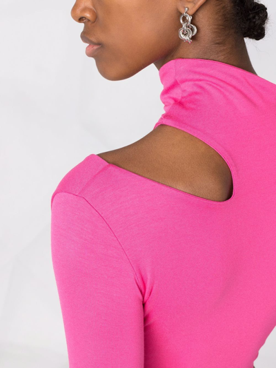 Shop Manurí Bambina Cut-out Detail Blouse In Pink