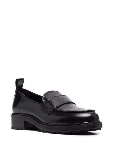 Shop Aeyde Ruth Leather Loafers In Black