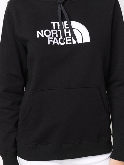 Shop The North Face Embroidered-logo Drawstring Hoodie In Black