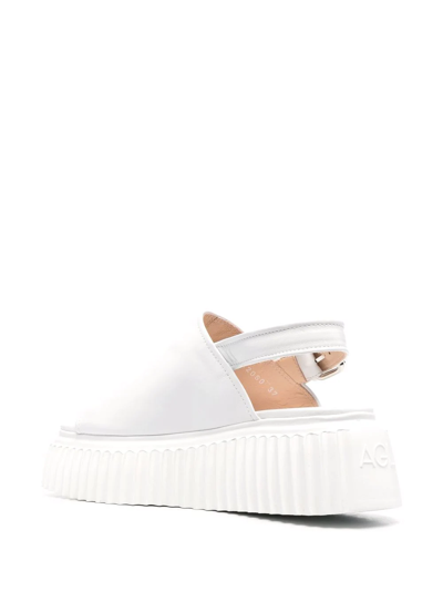 Shop Agl Attilio Giusti Leombruni Platform Slingback Sandals In White