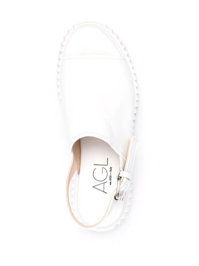 Shop Agl Attilio Giusti Leombruni Platform Slingback Sandals In White
