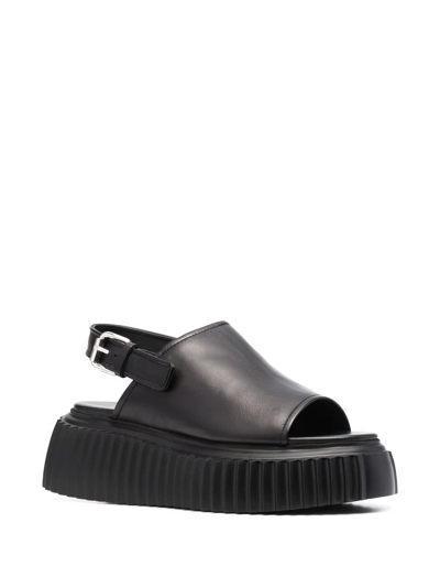 Shop Agl Attilio Giusti Leombruni Platform Slingback Sandals In Black