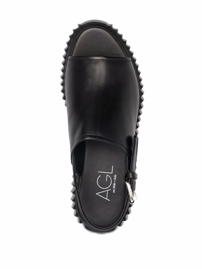 Shop Agl Attilio Giusti Leombruni Platform Slingback Sandals In Black