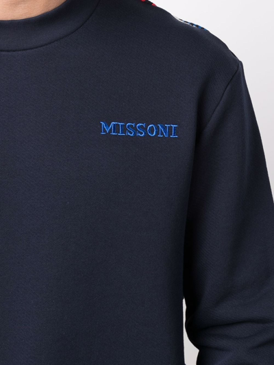 Missoni Crew Neck Sweatshirt In Blue