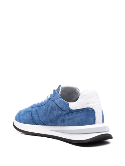 Shop Philippe Model Paris Suede Low-top Sneakers In Blue