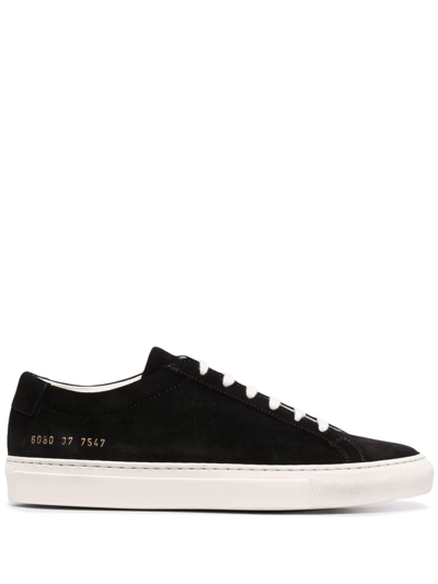 Shop Common Projects Achilles Low Suede Sneakers In Black